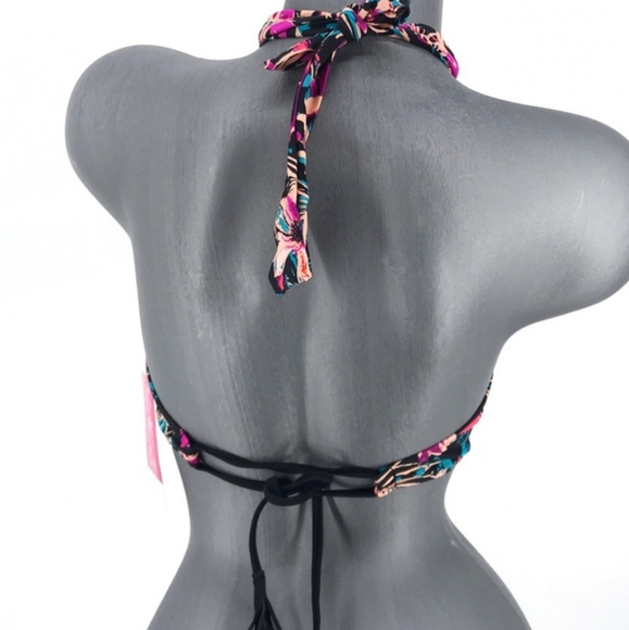 💎Hula Honey Tropical Splash Strappy Bikini Top in size S - Picture 5 of 15